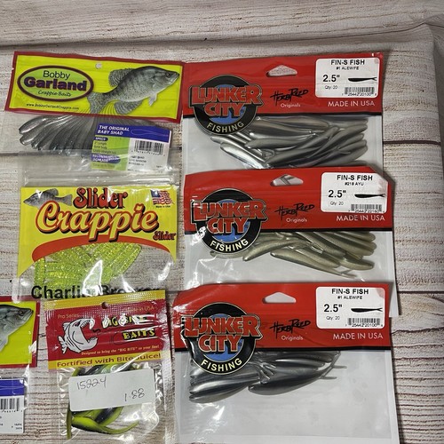 Lot 9 Packs NEW Crappie Fishing Plastics Lures Pan Fish Bass Garland Lunker City - Picture 4 of 4