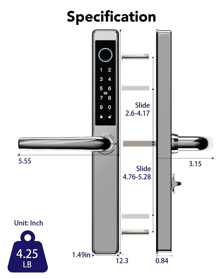 Electronic Smart Door Lock Fingerprint Door Lock with Keypad,Smart Lock for F... - Image 2 of 4