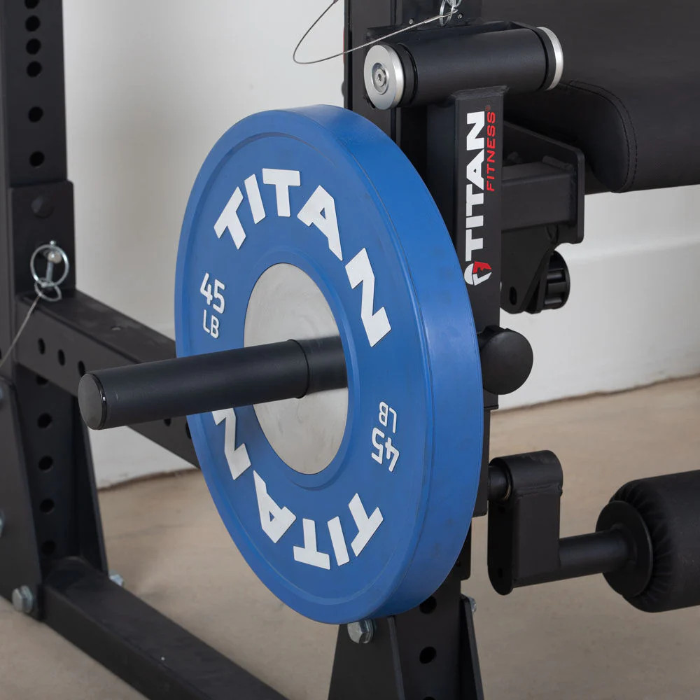 Titan Fitness X-3 Series Rack électrique court avec supports de disques de poids 24 po Profondeur