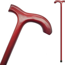 FLYDRUM Wooden Walking Cane for Men and Women, One-Piece Wood Cane, 36
