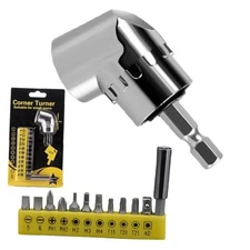 105 Degree Right Angle Drill Adapter Kit, Upgraded Corner Tool Screw Hub Short