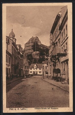 Ansichtskarte Diez a. d. Lahn, Wilhelmstrasse mit Rezeptur 
