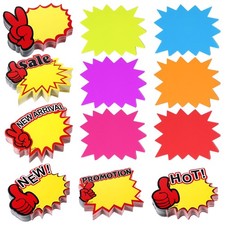 1200pcs Starburst Sale Signs for Retail Price Sign Cards Fluorescent Sale Pri...