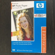 HP Q1989A Premium Photo Paper Glossy 4 x 6 60 Sheets Total NEW IN BOX