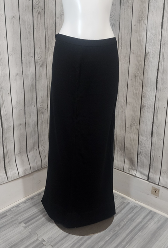 Vintage Schwarz Strick Maxi Rock Seitenreißverschluss MOP Knopf 29x40 Mod 60er 70er Boho - Bild 1 von 9