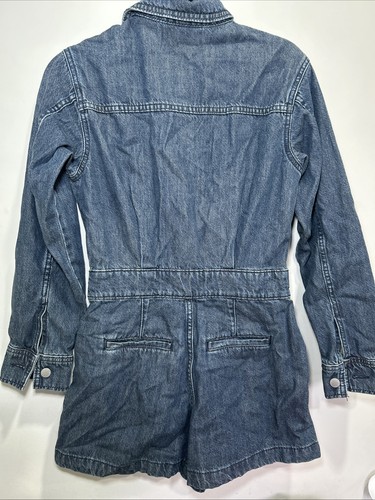 Women's Long Sleeve Denim Romper - Universal Thread Dark Wash 2: Adjustable @5 - Picture 5 of 5
