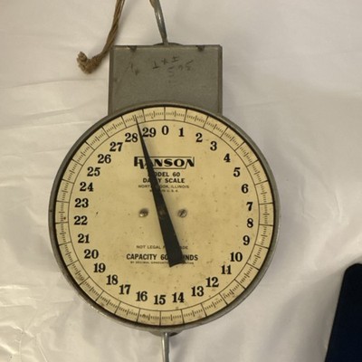 HANSON Model 60 Dairy Scale Advertising Sign Beige Gray Dairy Theme