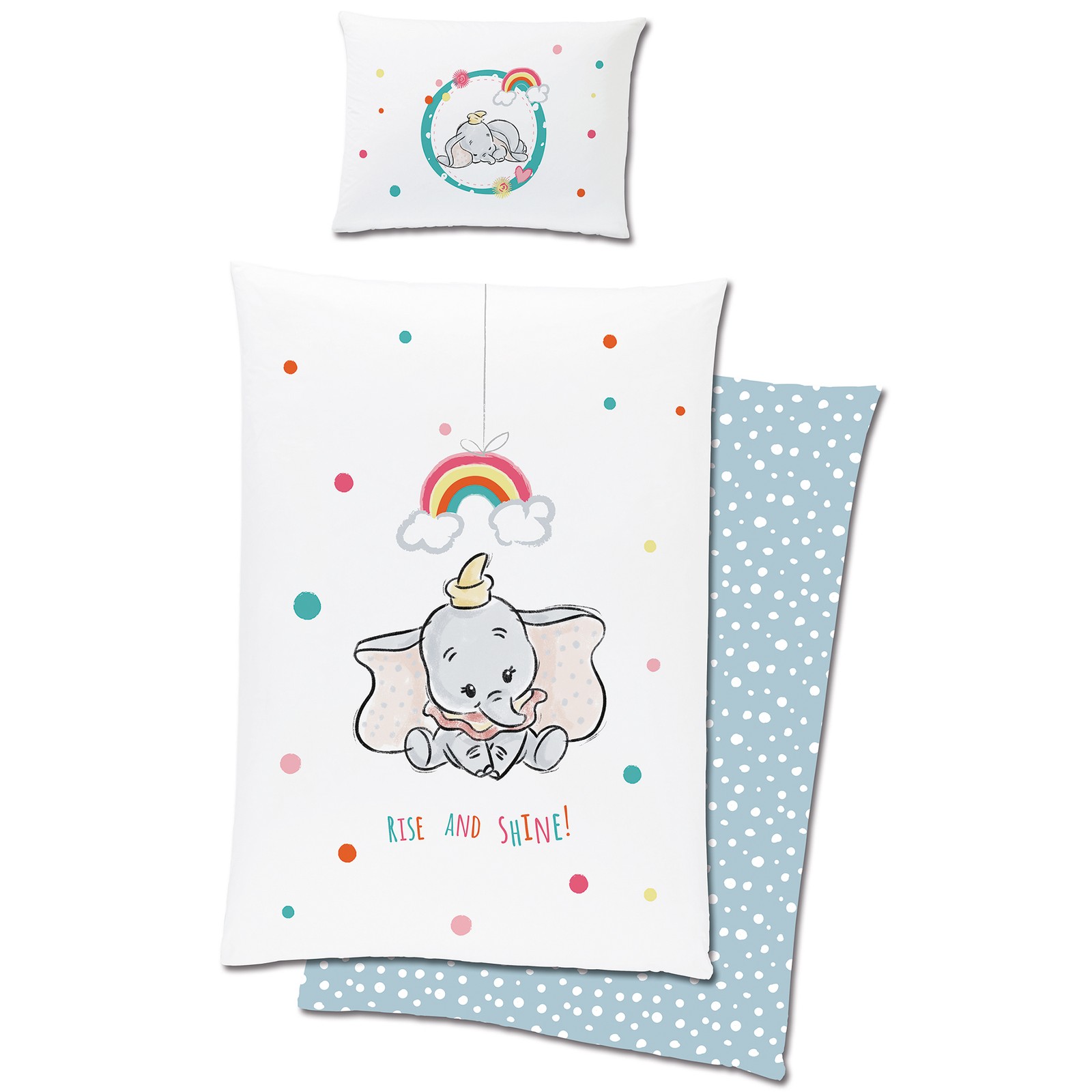 Biancheria da letto Linon Disney Dumbo Shine bambino 135x100 + copripiumino 40x60 cm