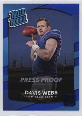 2017 Panini Donruss Rated Press Proof Blue Davis Webb #348 Rookie RC 12zm
