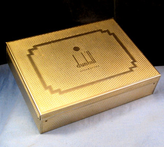 VINTAGE GENUINE ORIGINAL DUNHILL CIGARETTE CASE GOLD TONE STORAGE TRINKET BOX