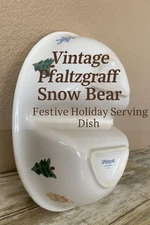 Vintage 2002 Pfaltzgraff Snow Bear 10" Divided Serving Dish Pre-owned No Box