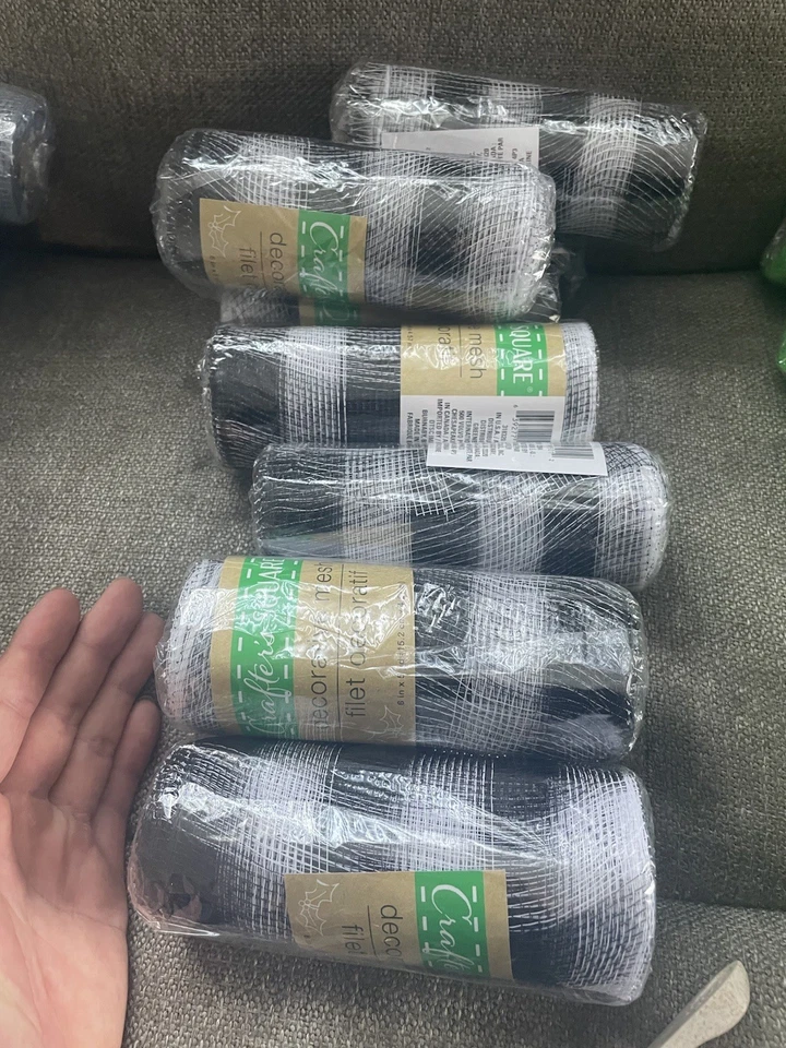 BIG LOT Deco Mesh Craft Ribbon Rolls 6" Wreaths Garlands Various Colors Plaidnew - Image 4 of 4