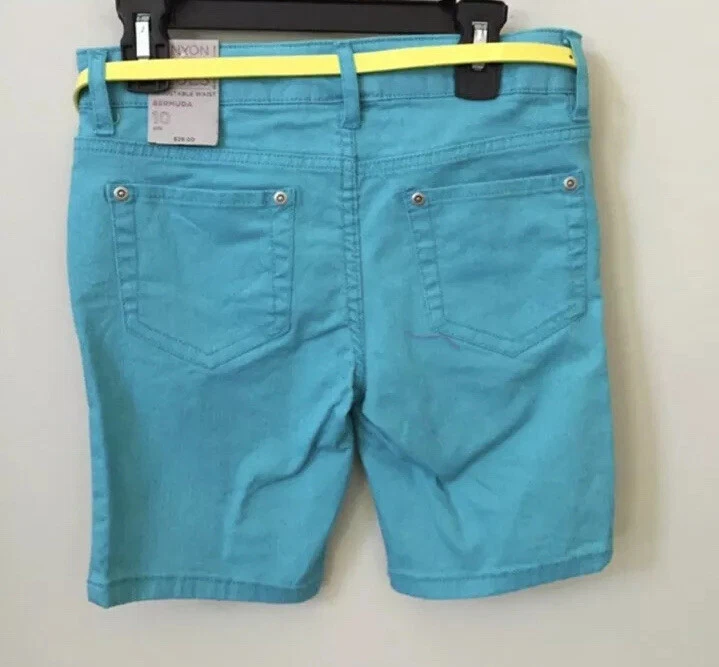 Shorts femininos Canyon Rivers azul (4&up) 100% algodão tamanho 10 - Imagem 2 de 4