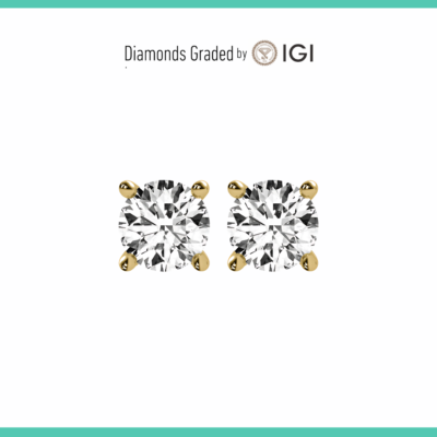 IGI 2.00 CT G VS1 Martini Round Lab Grown Diamond Stud