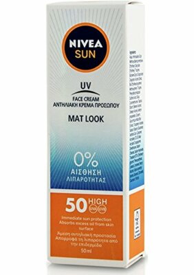 Nivea Sun UV Sonnenschutz Gesichtsglanz Kontrollcreme für Mat Look LSF50, 50m...
