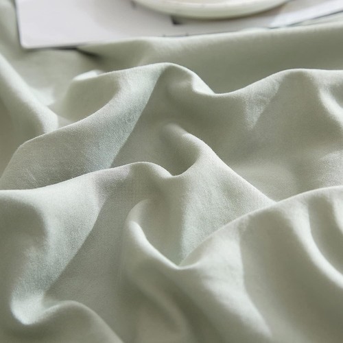 Queen Sage Green Duvet Cover & Shams ,Ruffled Farmhouse Bedding Set Soft Cooling - Picture 2 of 2