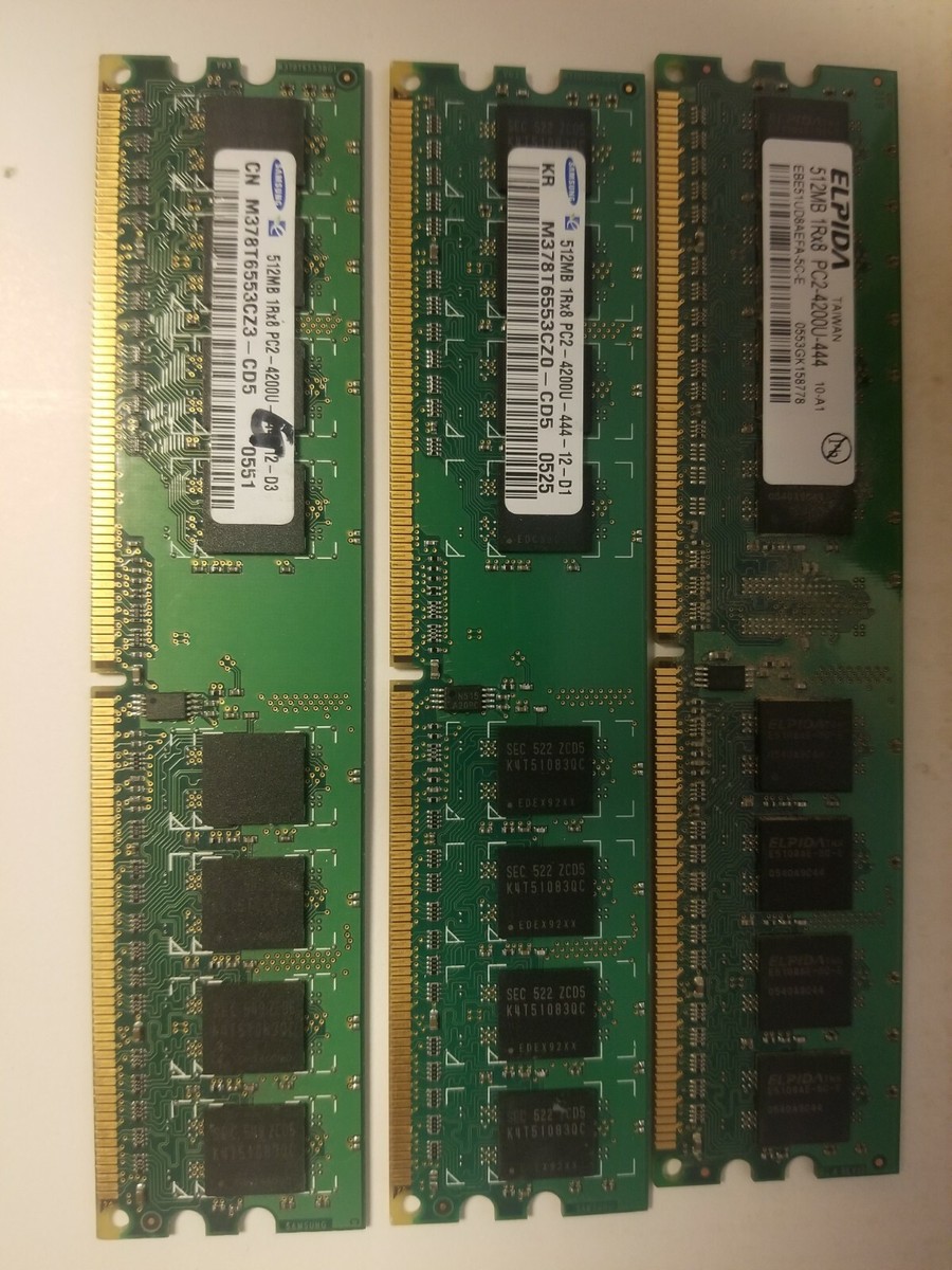512mb Ddr2 Pc2 4200u Ram 512MB DDR2 PC2-4200U 533MHz 1Rx8