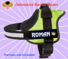 *2* Personalised EMBROIDERED NAME LABELS patch for julius k9 dog harness SMALL
