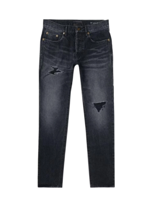 Saint Laurent high waisted distressed straight jeans 500779 ya805