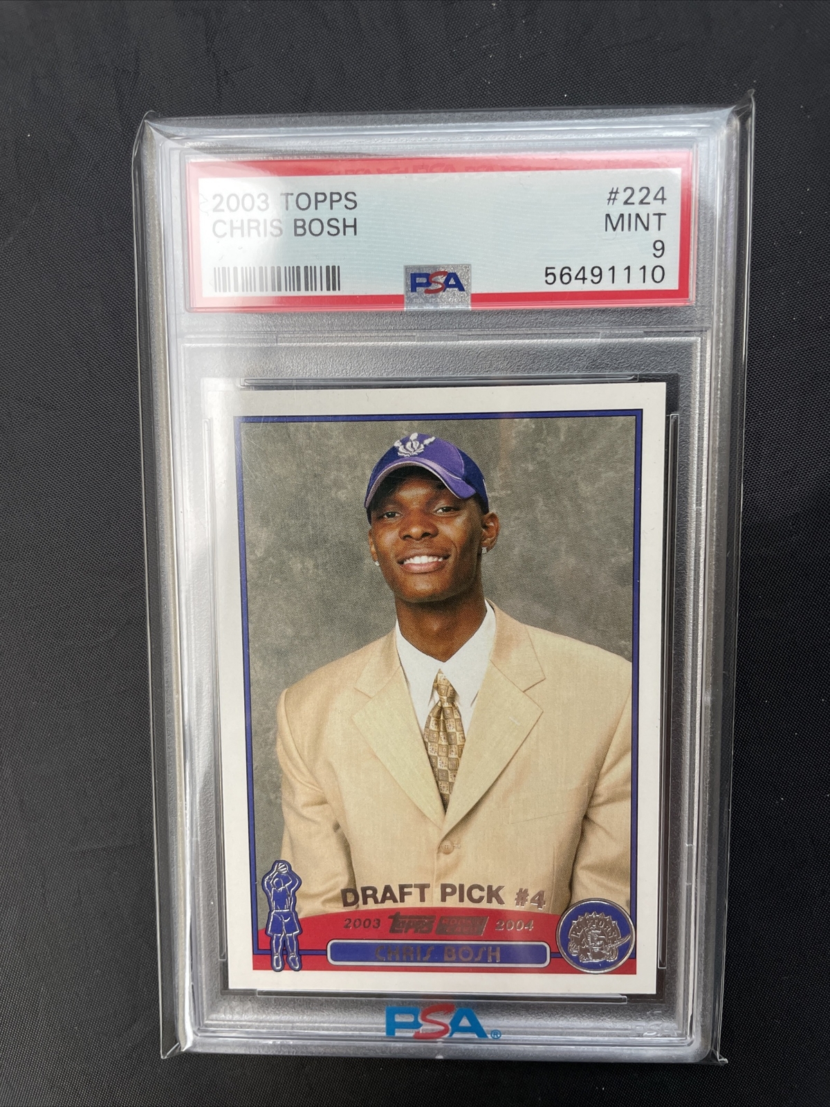 CHRIS BOSH 2003-04 TOPPS #2224 ROOKIE RC CARD PSA 9 MINT TORONTO RAPTORS HOF