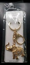 Lucky Elephant Rhinestoned Key Chain Pendant - Bag- Purse Charm 3" Long New