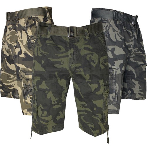 Bermuda Uomo Cargo pantaloni mimetico con tasche laterali Multitasche nuovo  1916 | eBay