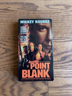 Point Blank VHS Tested SCREENER COPY Mickey Rourke Danny Trejo Rare HTF 1998