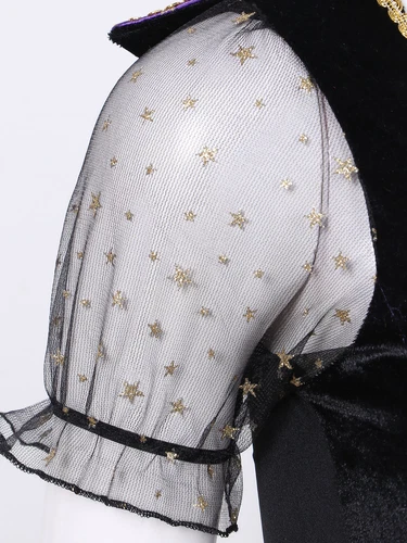 Women's Halloween Wicked Witch Theme Cosplay Costume Outfit Purple Classic Dress - Imagen 22 de 45