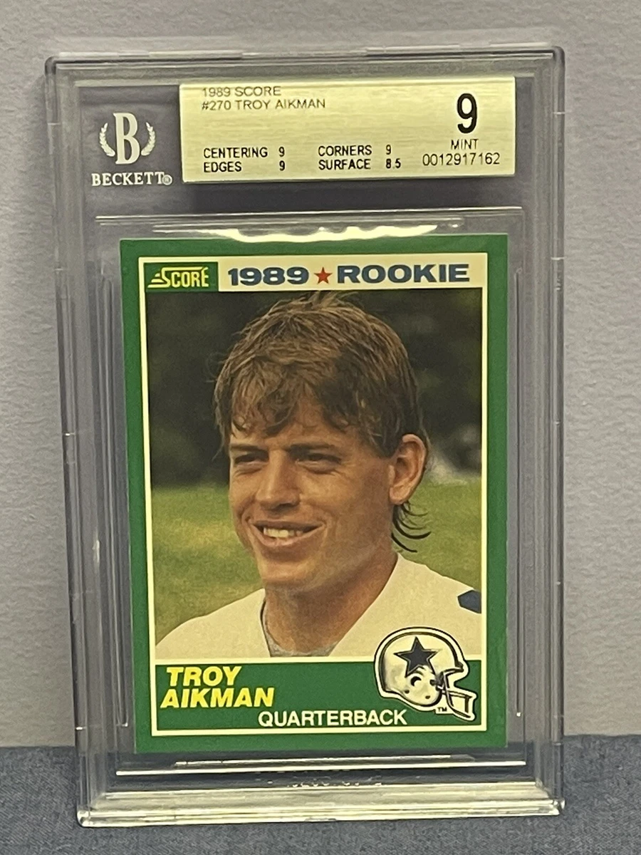 Troy Aikman Football Grade 9 Rookie Sports Trading Cards