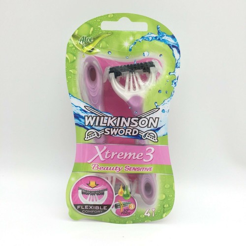 Paquete de 4 Espada Schick Razors Wilkinson Xtreme3 Belleza Sensible y Aloe Totalmente NUEVO - Imagen 2 de 8
