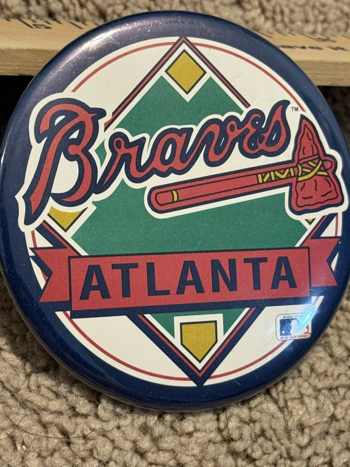 Vintage ATLANTA BRAVES MLB Original Wincraft Made in U.S.A. Big Pin Winona, MN - Image 2 of 4