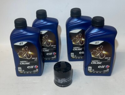Four Liters Of ELF 20W50 4Cruise Oil And Oil Filter For All Motorcycles
