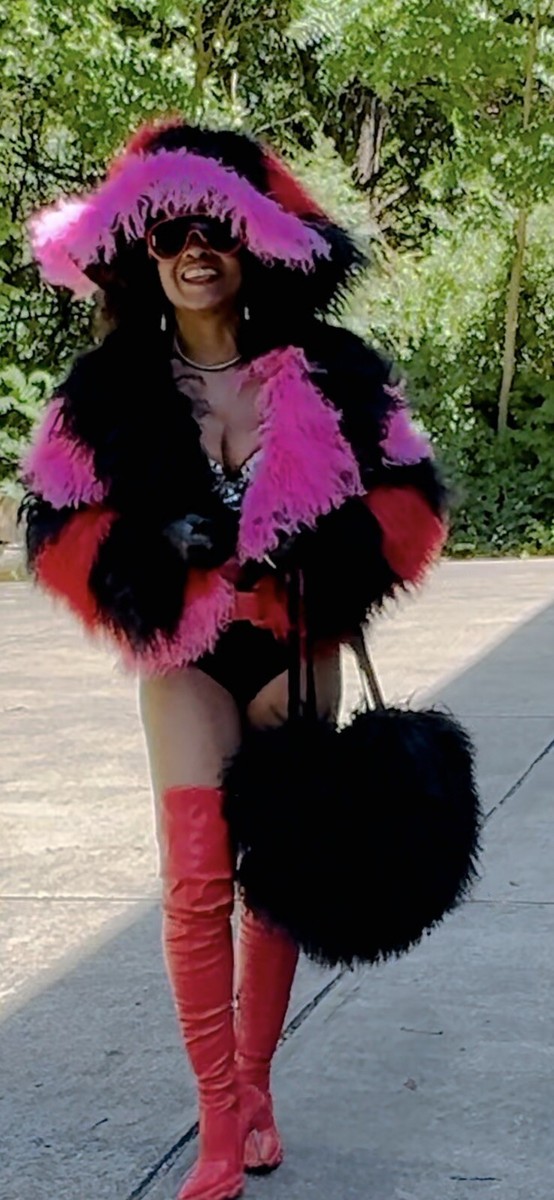 PCCVISION opium fur cap（pink） New fabulous multicolor red, pink & wide brim Mongolian fur