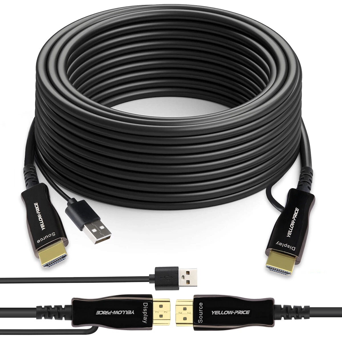 Black Premium HDMI Cable 8K 2.1 Highest Standard Fiber Optic GOLD