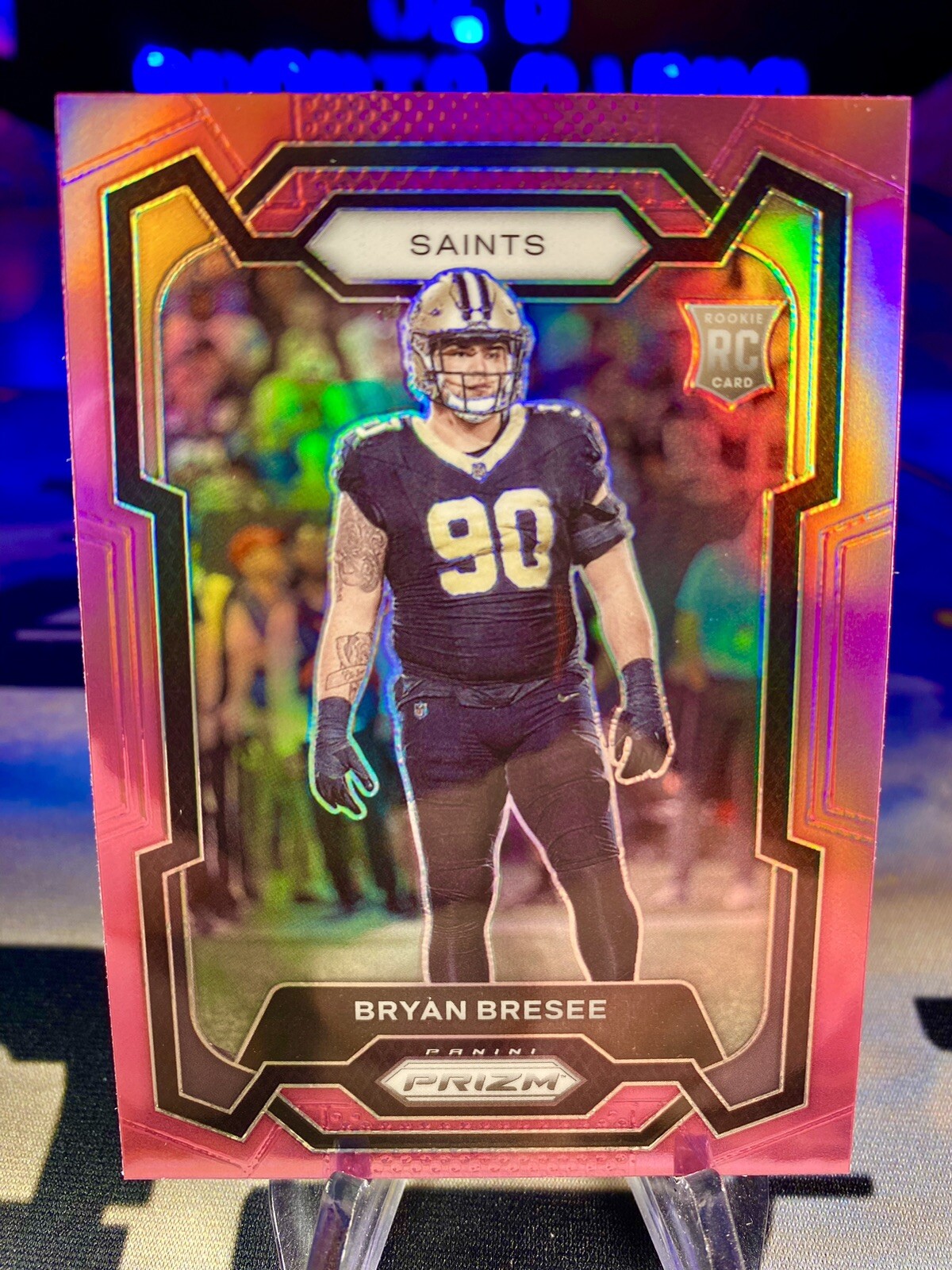 2023 Bryan Bresee Panini Prizm Pink Prizm Rookie Card #372 New Orleans Saints