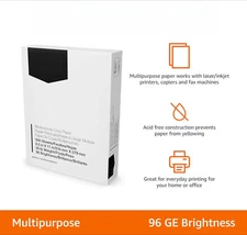 Multipurpose Copy Printer Paper,8.5 x 11 Inch, 1 Ream , 500 Sheets Total