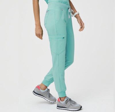 NWT FIGS  XXS Tall Zamora Jogger Scrub Pants Fresh Aqua Limited Edition