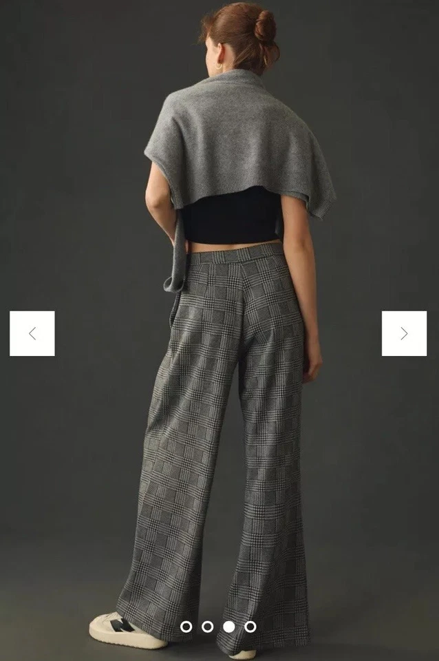 Pantalones de pierna ancha de punto plisado Anthropologie Maeve en gris para mujer talla 4”. Foto 4 de 4