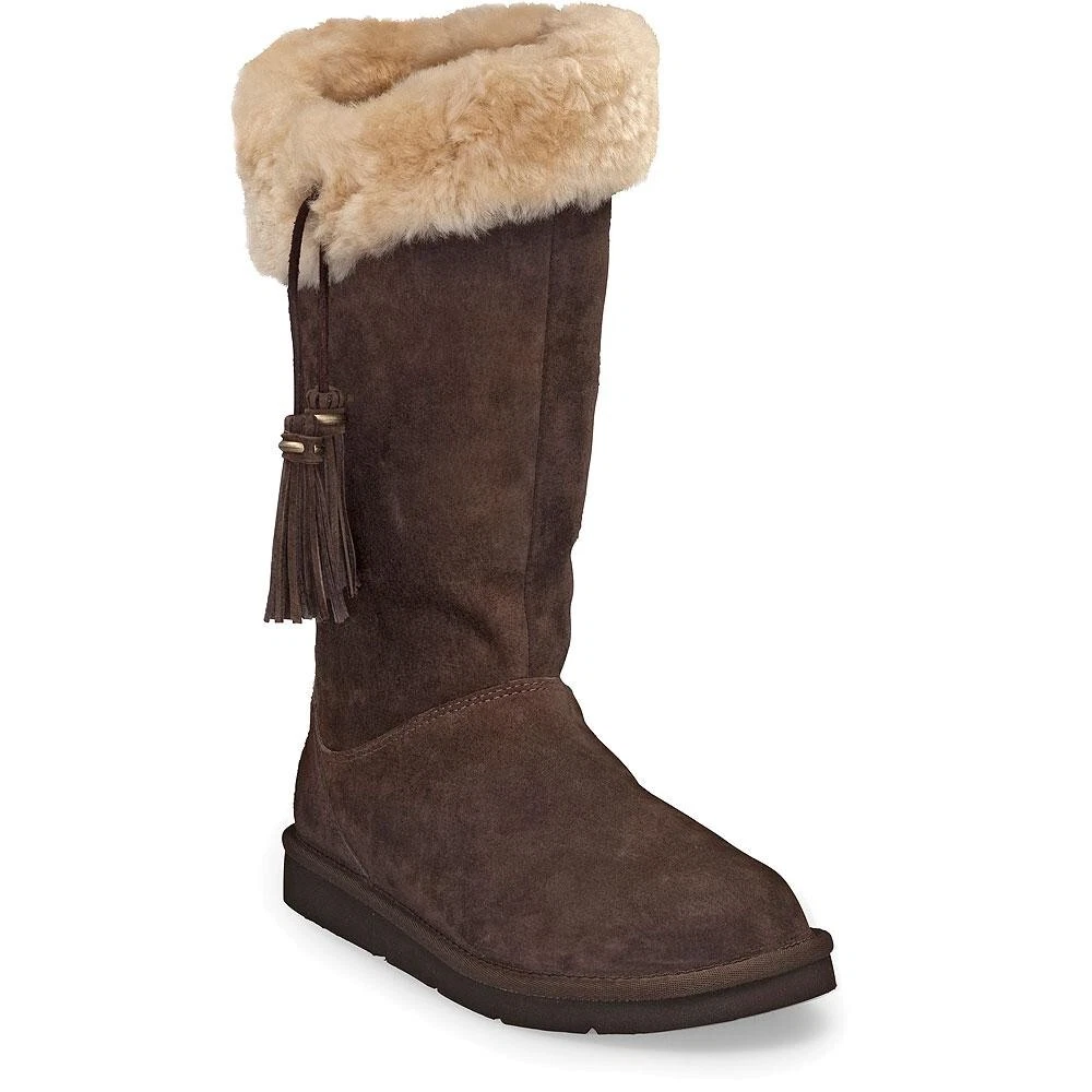 UGG AUSTRALIA PLUMDALE BROWN SUEDE TALL BOOTS UK 7.5 EUR 40 USA 9