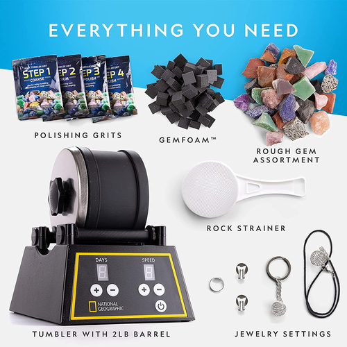 NATIONAL GEOGRAPHIC Professional Rock Tumbler Kit- Advanced Features Include Shu - Picture 4 of 12