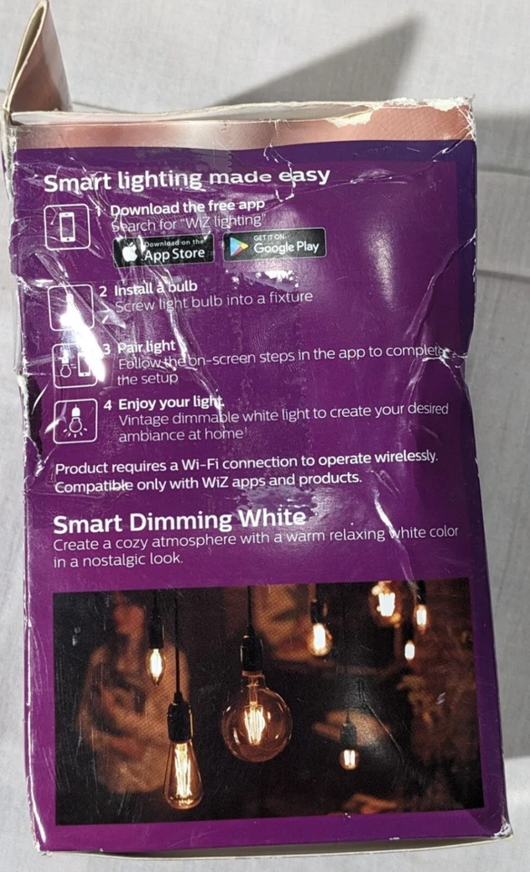 Philips Wiz 40W Smart Wi-Fi LED G25 Globe Bulb Soft White 2700K Dimmable - Image 4 of 4