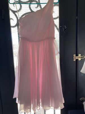 Light in the Box, Pink Bridesmaid One Shoulder Short Dress Size 3, 26 Waist  | eBay