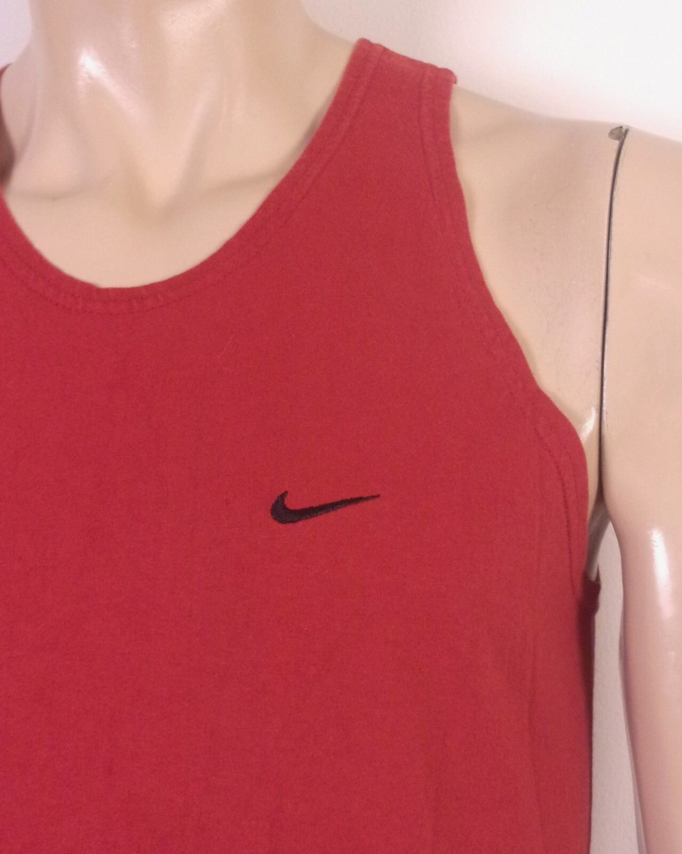 vintage 00s Y2K Nike Red Tank Top T-Shirt Classic Tiny