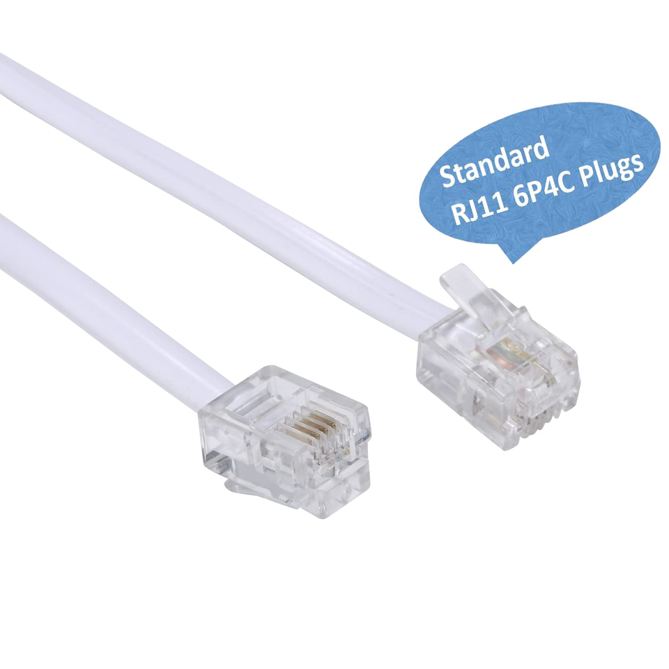 Long Telephone Extension Cord Phone Cable Line Wire, with Standard RJ11