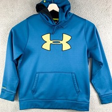 Under Armour Storm Fleece Hoodie Mens Large Blue Loose Pullover Jacket Outdoor