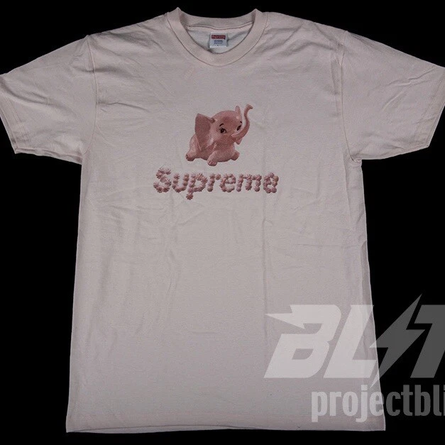 SS17 SUPREME ELEPHANT TEE SHIRT ROSE CLAIR TAILLE M MEDIUM 2017 DEADSTOCK RARE