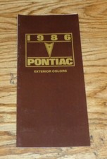 Original 1986 Pontiac Exterior Colors Sales Brochure 86 Firebird Grand Prix Original 1986 Pontiac Exterior Colors Sales Brochure 86 Firebird Grand Prix