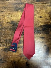 Brooks Brothers Shiny Red Tie Solid 100 Silk Men's Necktie 58"