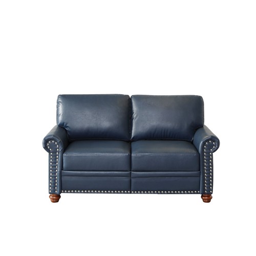 Classic Faux Leather Sofa Upholstered Couch with Nailhead Trim Removable Cushion - Picture 63 of 206