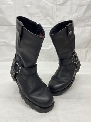 HARLEY-DAVIDSON Men's Ransom Harness Black Leather Boots 91294 Size 9.5